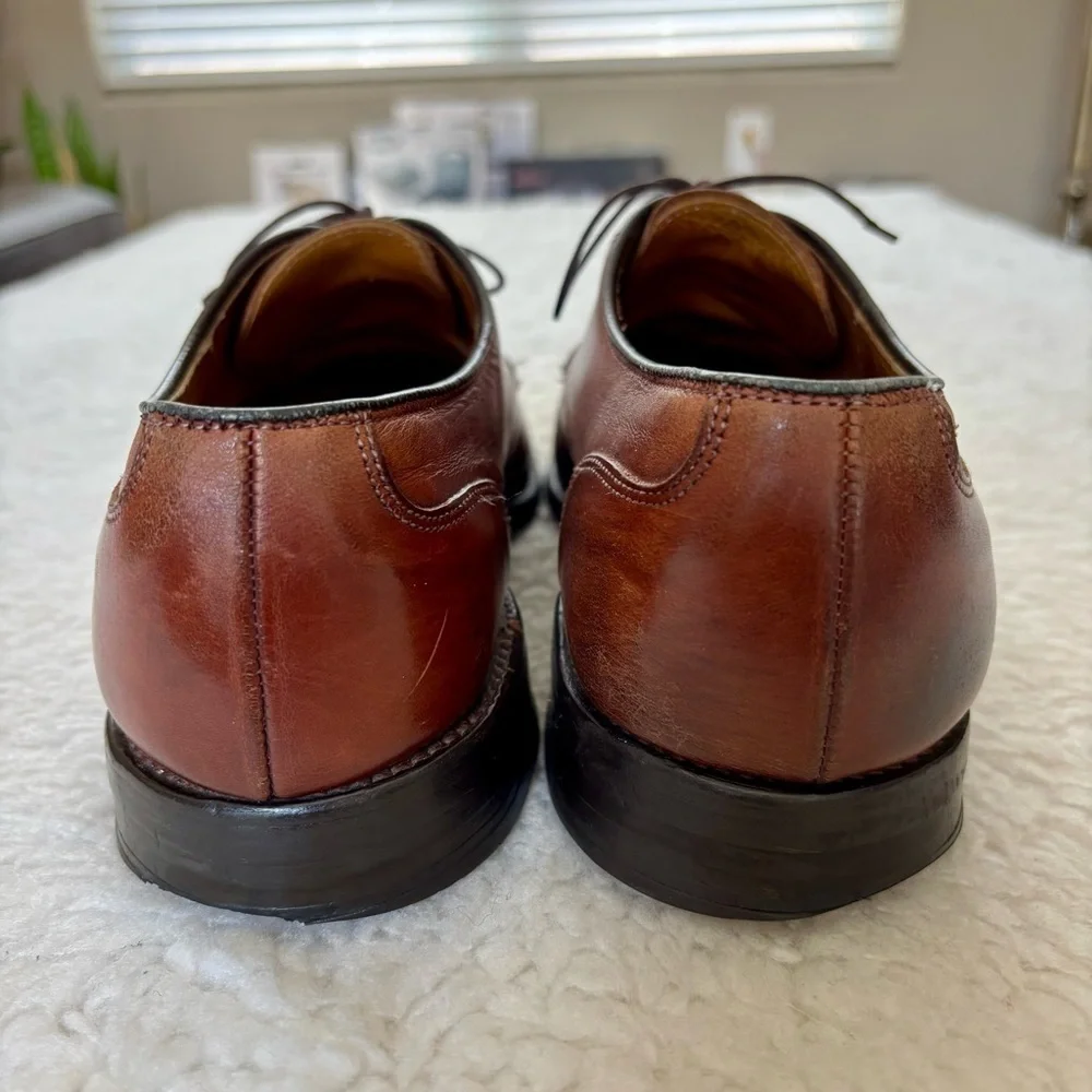 Allen Edmonds Bradley 1530 Brown Leather Split Toe Oxfords Shoes Size 9.5 D